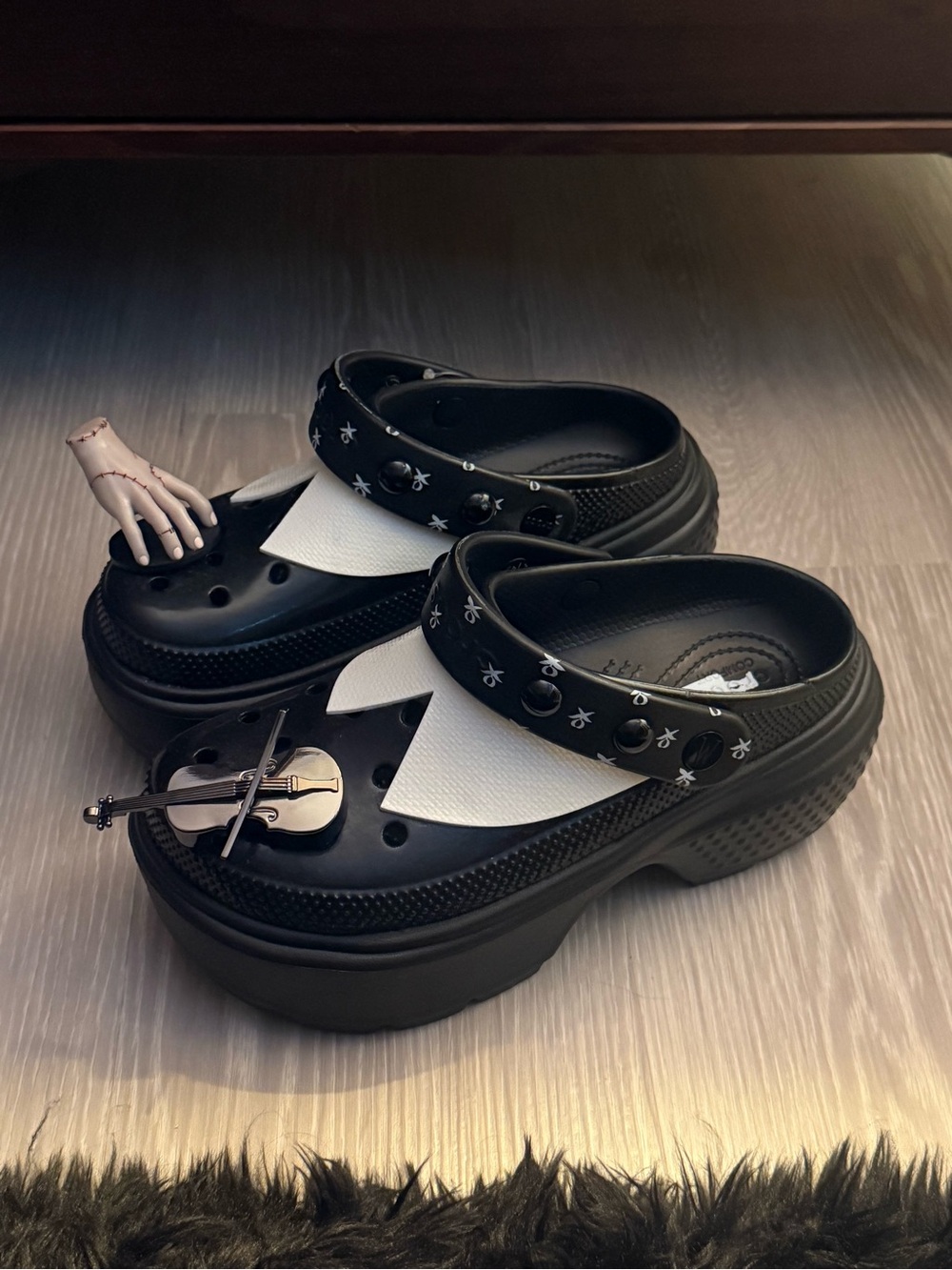 Wednesday Addams Crocs Platform